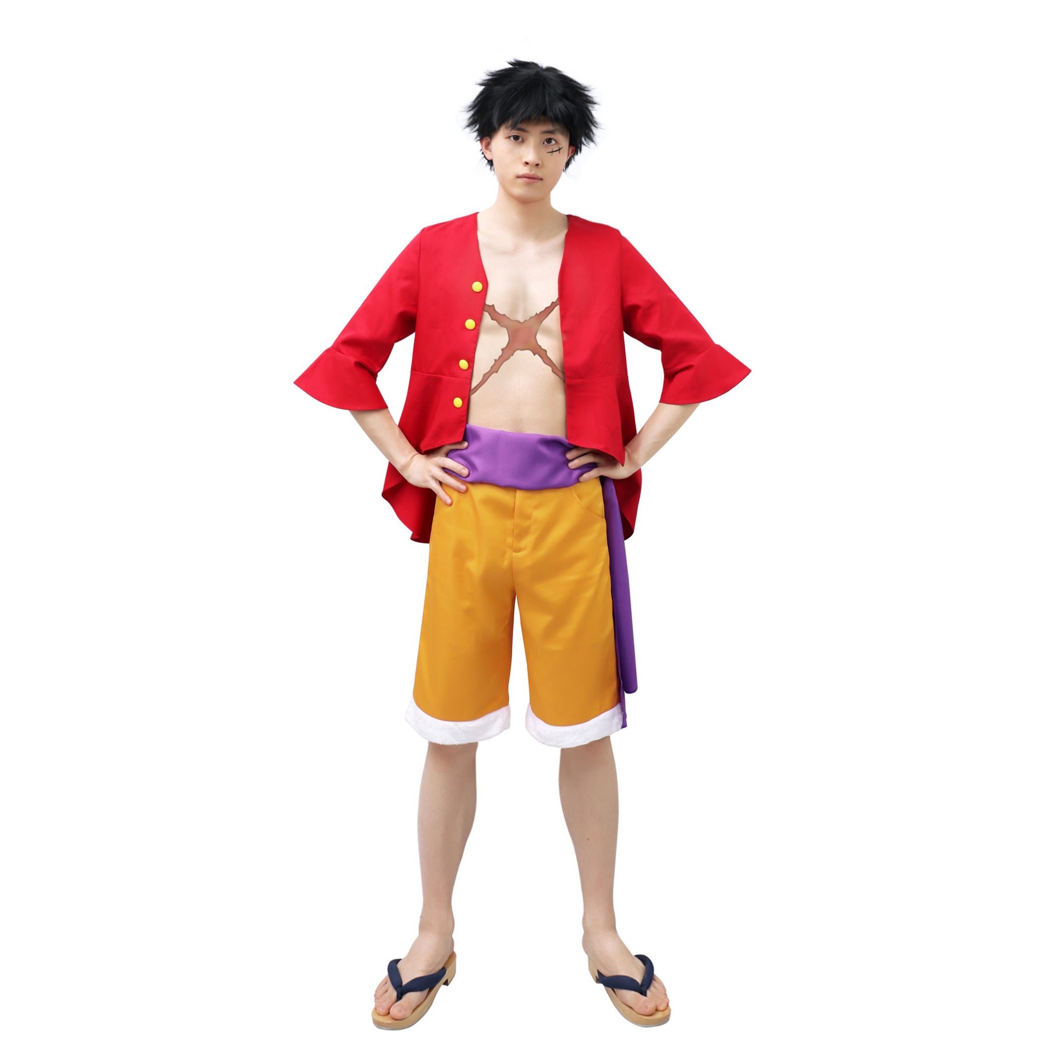 Monkey D. Luffy Costume for Men Luffy Cosplay Trench Coat Wano Country  Outfits For Men's Halloween Party Full Set