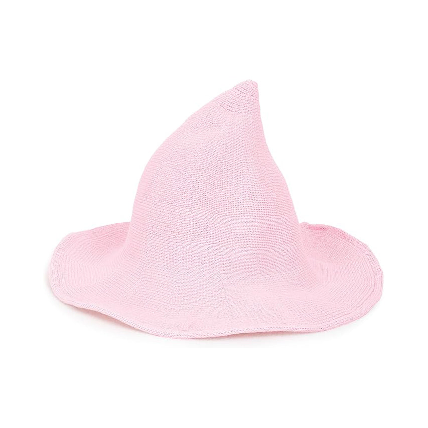 Witch Hat Multicolor Knit Breathable Wide Brim Foldable Pointed Cap for Women Christmas Costume