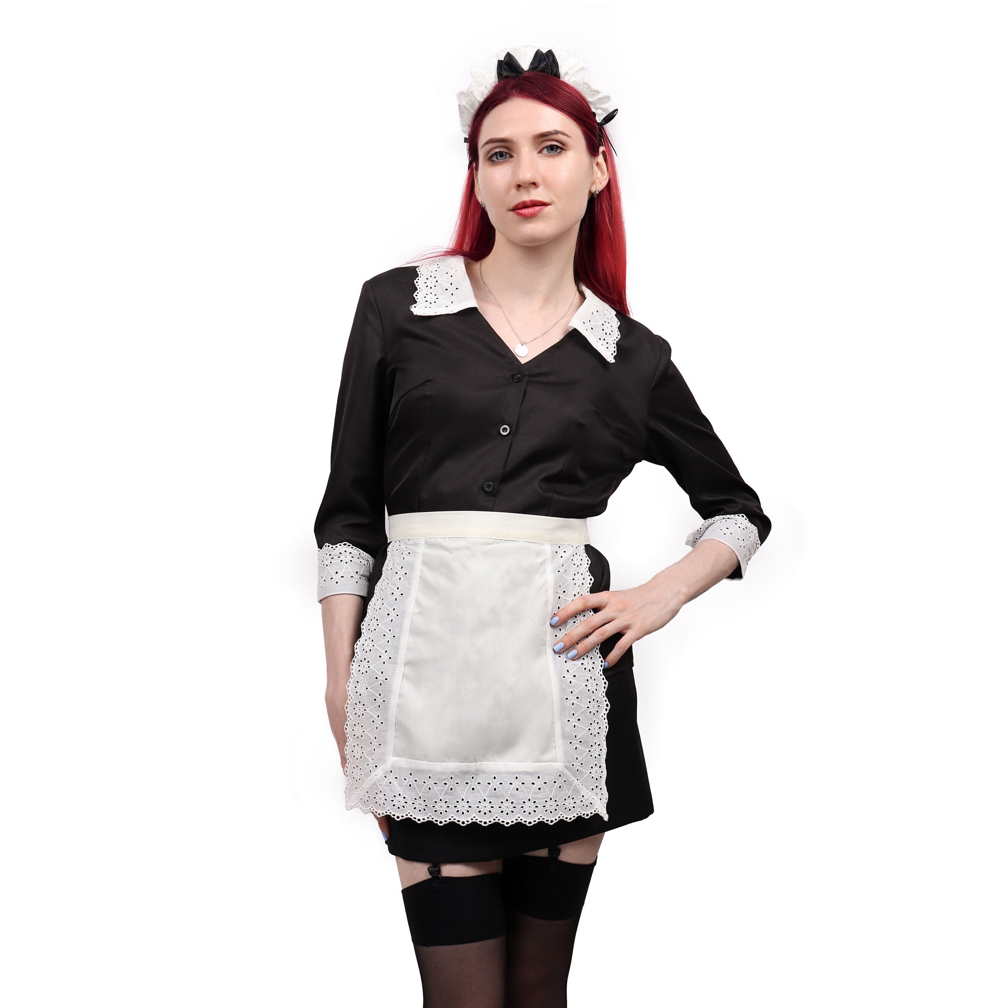 Moira Cosplay Costume French Maid Apron Dress Women Outfits