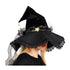 Women Witch Hat Black Velvet with Lace Brim Wizard Cosplay Hat