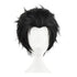 Men Anime Cosplay Wig Short Balck Classical Slicked-back Hair