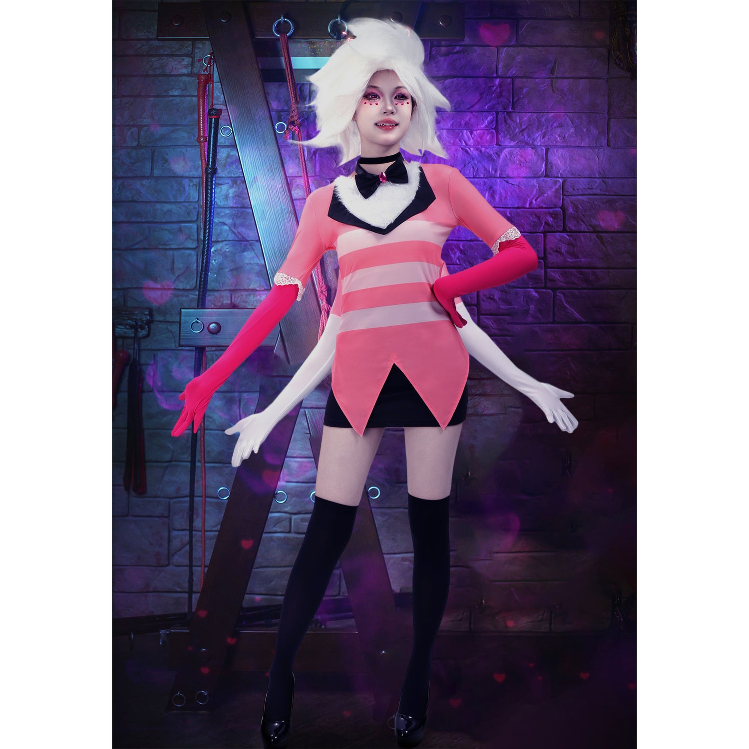 Angel Dust Cosplay Costume Women Outfit Full Set for Halloween