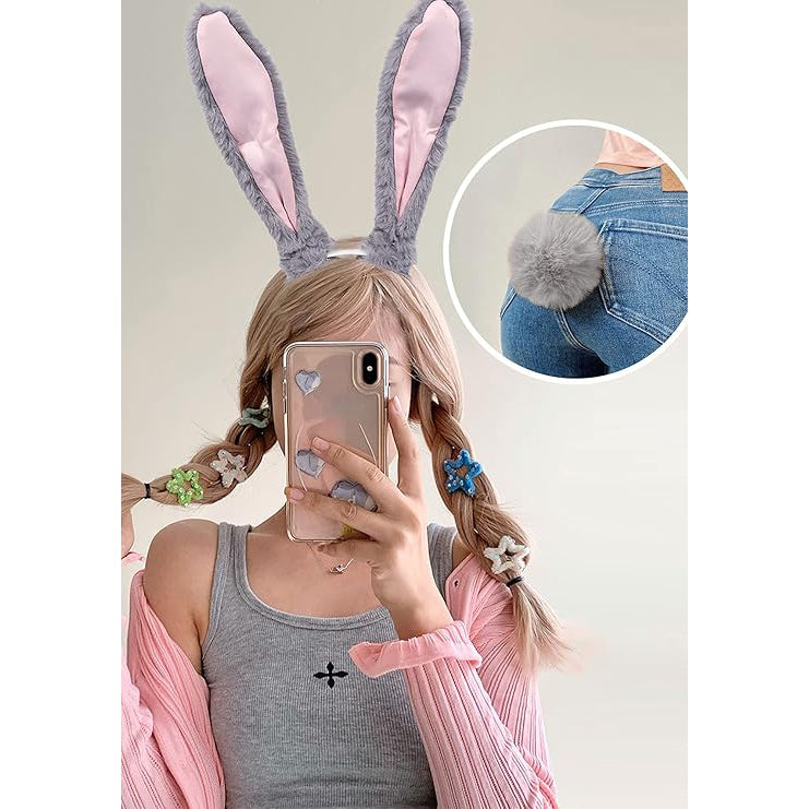 Judy Hopps Cosplay Bunny Ears Headband and Tails