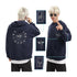 Satoru Hoodie Men Full Zipper Sweatshirt with Pockets