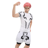 Ryomen Sukuna Men Cosplay Costume Gym Wear Trainer Outfit Workout Set