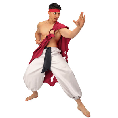 Game Fighter Kasaya Robe Cloak Headband Cosplay Costume