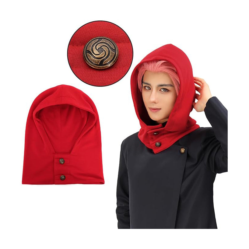 Satoru Itadori Scarf Hood Neck Warmer Hooded Button Collar Hat Cosplay Costume Accessories
