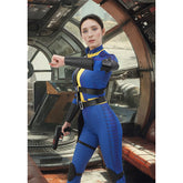 Women Lucy 33 Dweller Cosplay Bodysuit Costume Jumpsuit Blue Outfit for Halloween