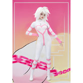 Women Angel Dust Cosplay Bodysuit Costume Jumpsuit Anime White Outfit for Halloween