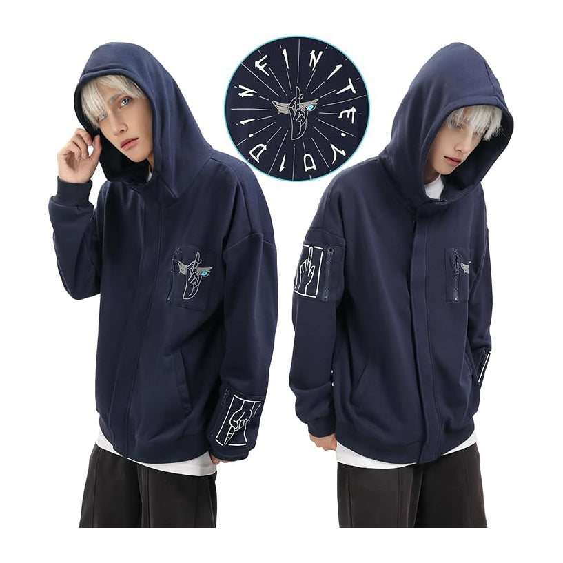 Satoru Hoodie Men Full Zipper Sweatshirt 