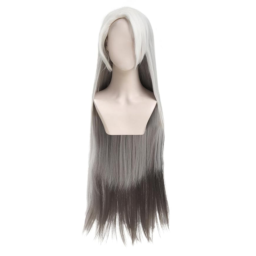 Vaggie Cosplay Wig Long Straight Grey Hair Costume Accessories for Women