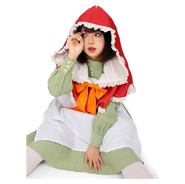 Red Mushroom Hat Cowl Hood Gnome Cosplay Spotted Cape