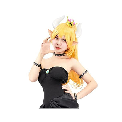 Women Bowsette Blonde Wig With Ponytail Clip