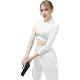 Women Cosplay White Short Shirt for Halloween Costume