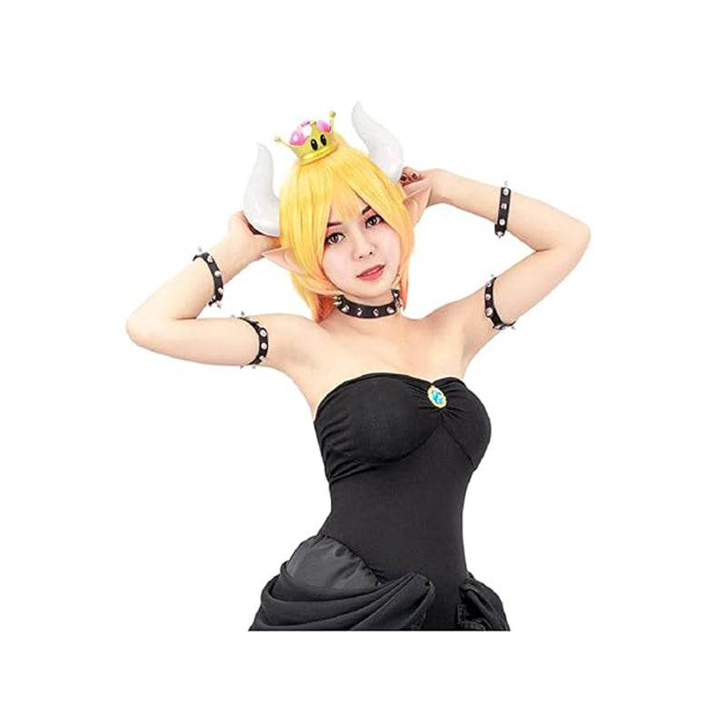 Women Bowsette Blonde Wig With Ponytail Clip