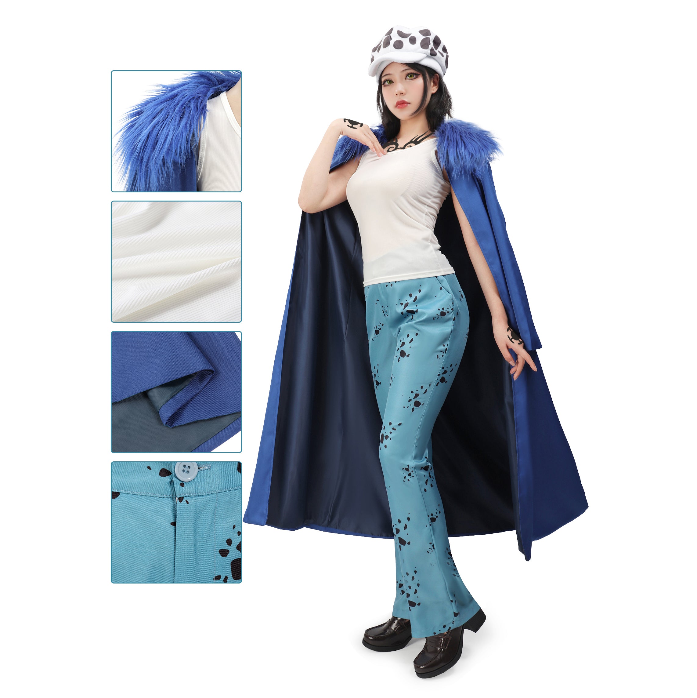 Women Water Law Cosplay Costume Full Set Outfit for Halloween