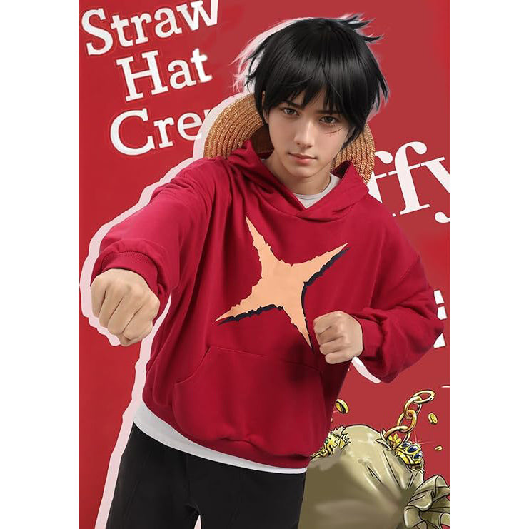 Luffy Hoodie Cosplay Men Red Hoodie