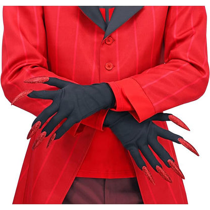 Red Cosplay Costume Jacket Outfits with Tie and Glove