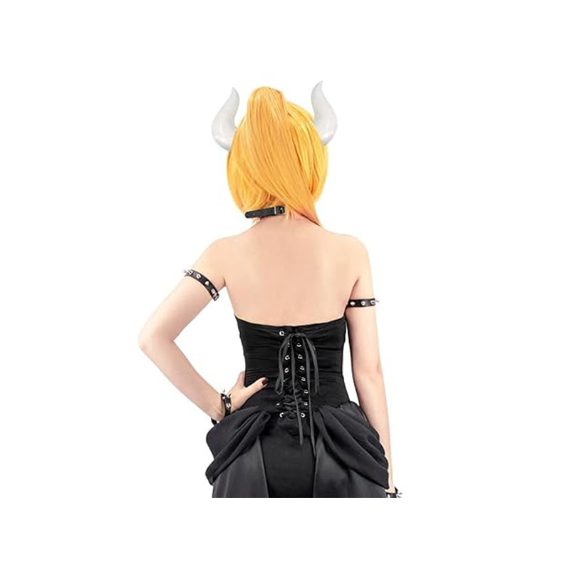 Women Bowsette Blonde Wig With Ponytail Clip