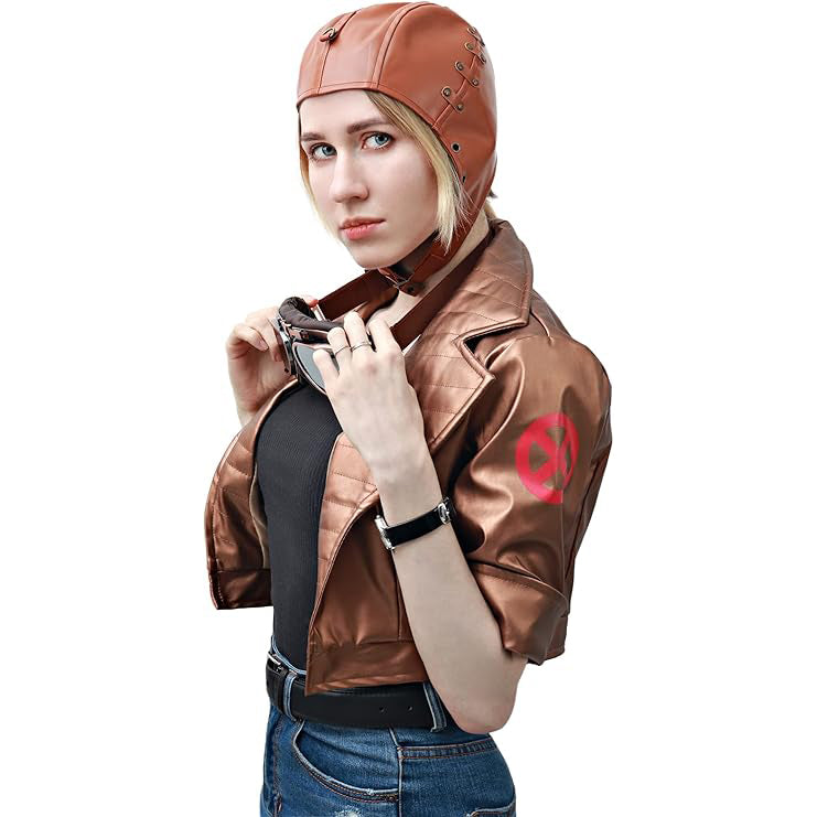 Women Steampunk PU Leather Aviator Hat Pilot Cap with Ear Flaps