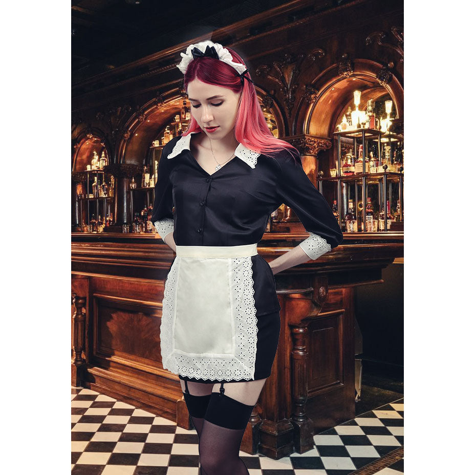 Moira Cosplay Costume French Maid Apron Dress Women Outfits