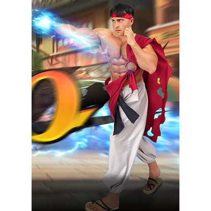 Game Fighter Kasaya Robe Cloak Headband Cosplay Costume