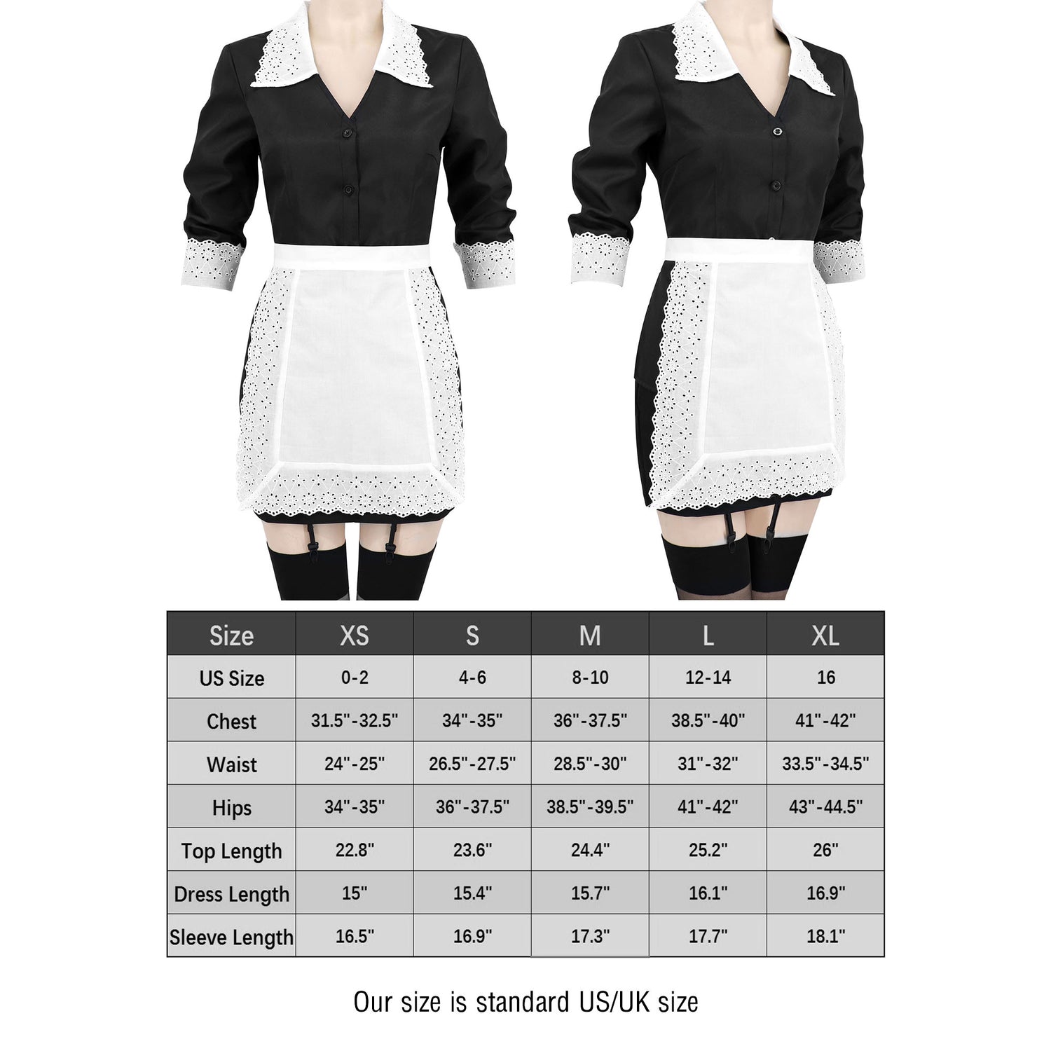 Moira Cosplay Costume French Maid Apron Dress Women Outfits