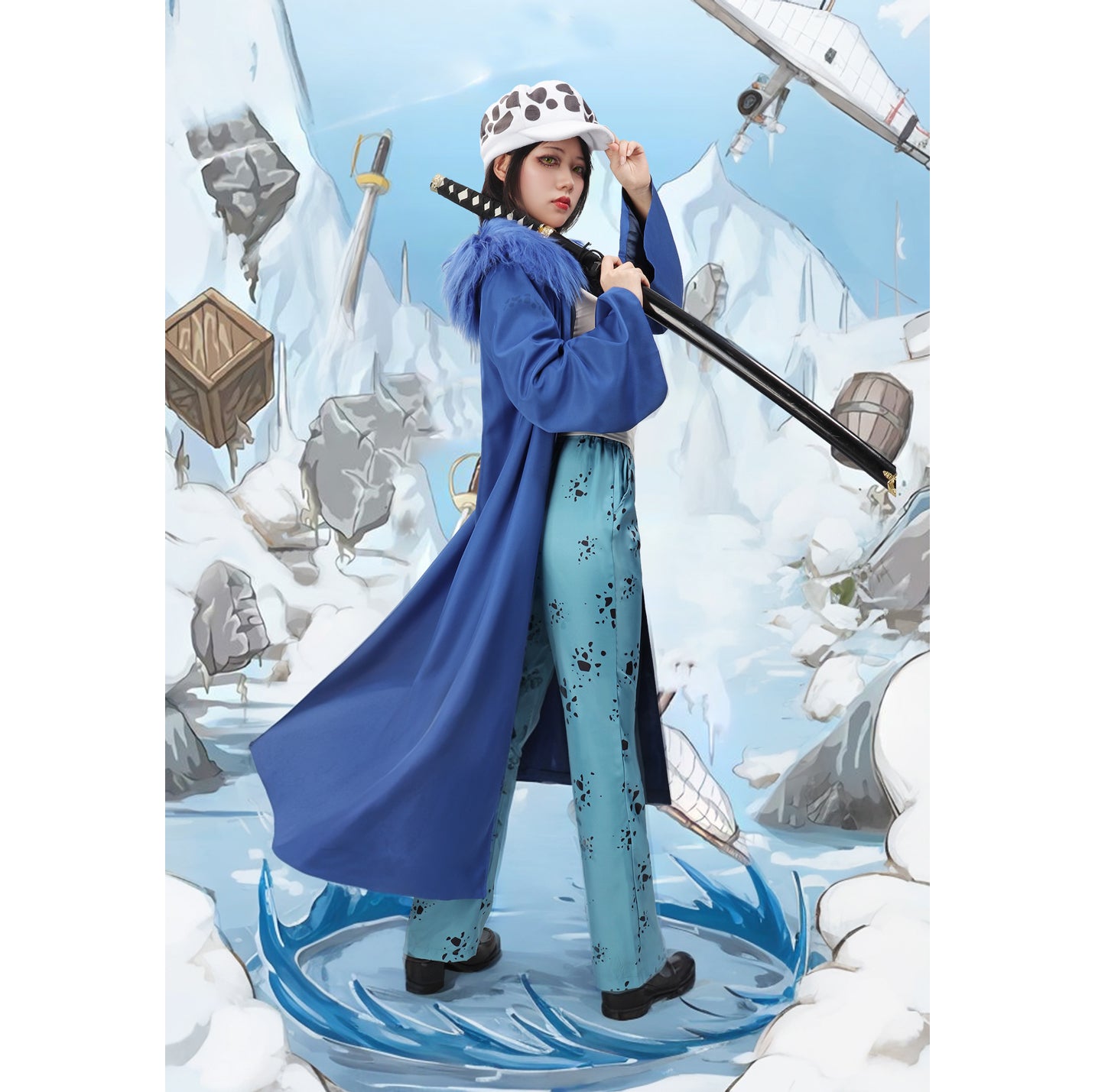 Women Water Law Cosplay Costume Full Set Outfit for Halloween