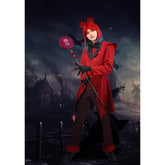 Red Cosplay Costume Jacket Outfits with Tie and Glove