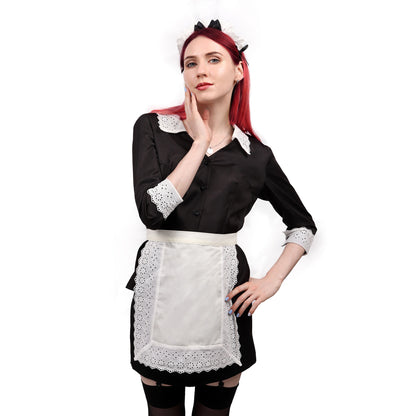 Moira Cosplay Costume French Maid Apron Dress Women Outfits