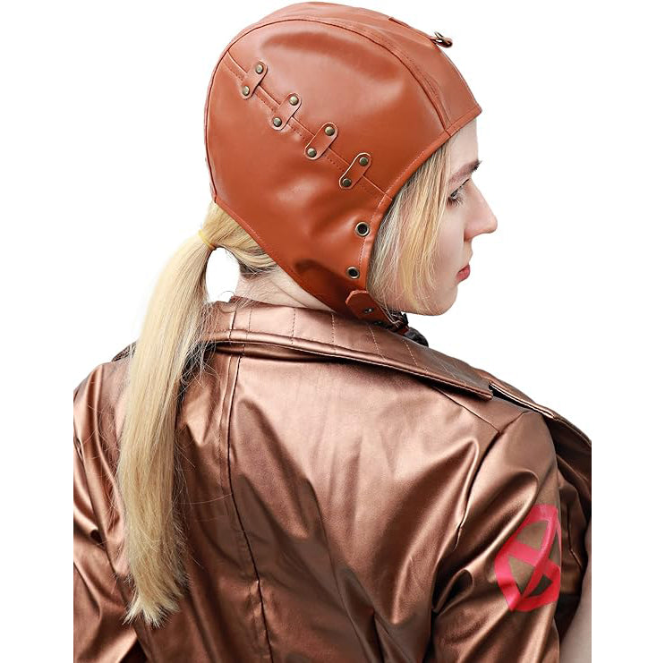 Women Steampunk PU Leather Aviator Hat Pilot Cap with Ear Flaps