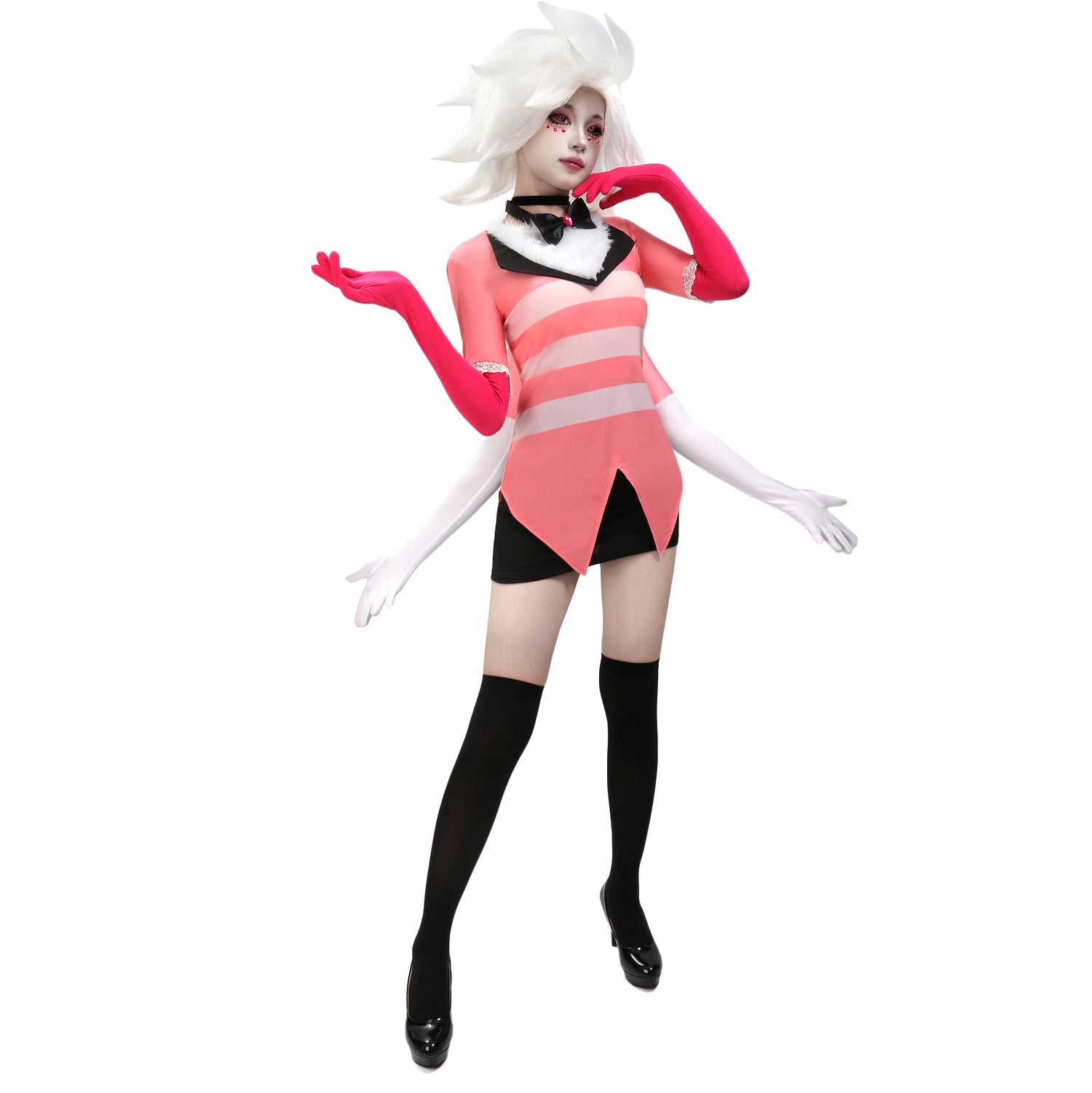 Angel Dust Cosplay Costume Women Outfit Full Set for Halloween