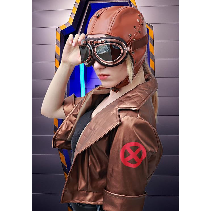 Women Steampunk PU Leather Aviator Hat Pilot Cap with Ear Flaps