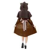 Women Medieval Cowl Hood with Cat Ear Vintage Hat Cloak Cosplay Cloak