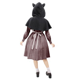 Women Medieval Cowl Hood with Cat Ear Vintage Hat Cloak Cosplay Cloak