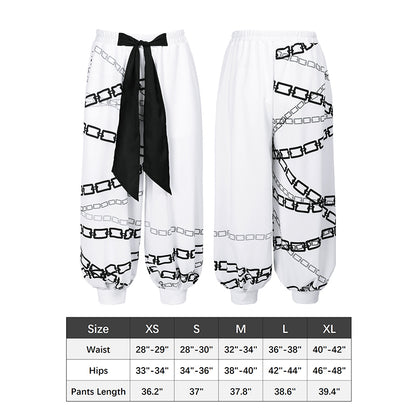 Men Toji Fushiguro Cosplay Anime Printed Chain Pants US Size