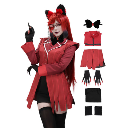 Women Alastor Cosplay Costume Full Set Outfit for Halloween