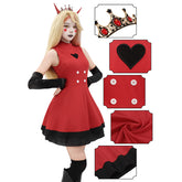 Charlie Morningstar Women Cosplay Costume Red Dress 