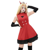 Charlie Morningstar Women Cosplay Costume Red Dress 