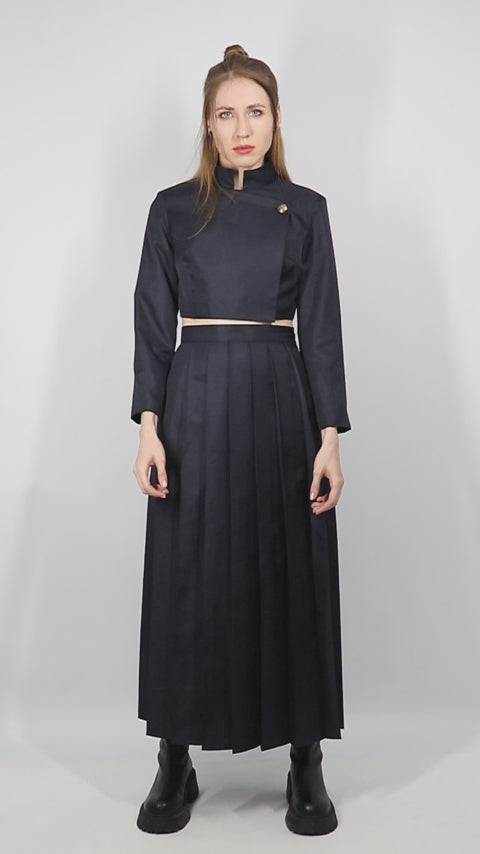 Women Geto Suguru Cosplay Costume US Size High Waist Skirt Uniform Jacket